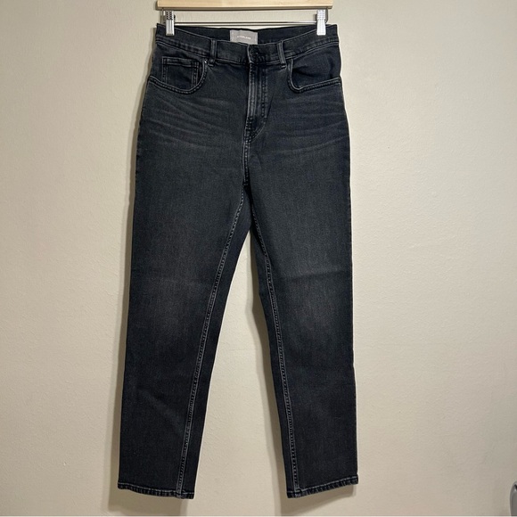 Everlane High Rise Straight Black Washed Gray Jeans‎ Size 30 Regular - Picture 1 of 7